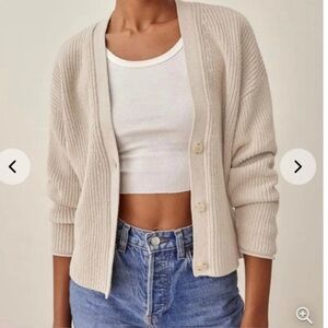 Reformation Elke Cotton Cardigan Size L